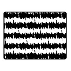 Black & White Stripes Nyc New York Manhattan Skyline Silhouette Double Sided Fleece Blanket (small)  by PodArtist