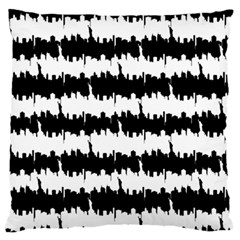 Black & White Stripes Nyc New York Manhattan Skyline Silhouette Standard Flano Cushion Case (two Sides) by PodArtist