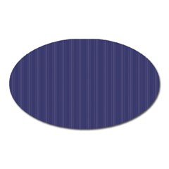 Subtle Textures Usa Flag Blue Mattress Ticking Pattern Oval Magnet by PodArtist