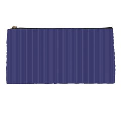 Subtle Textures Usa Flag Blue Mattress Ticking Pattern Pencil Cases by PodArtist