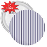 Mattress Ticking Wide Striped Pattern in USA Flag Blue and White 3  Buttons (10 pack)  Front