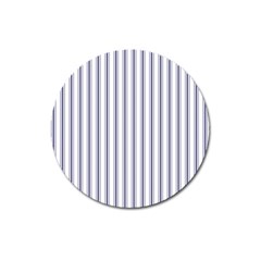 Mattress Ticking Wide Striped Pattern In Usa Flag Blue And White Magnet 3  (round) by PodArtist