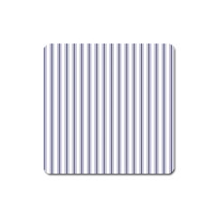 Mattress Ticking Wide Striped Pattern In Usa Flag Blue And White Square Magnet by PodArtist