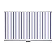 Mattress Ticking Wide Striped Pattern In Usa Flag Blue And White Business Card Holders by PodArtist