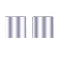 Mattress Ticking Wide Striped Pattern In Usa Flag Blue And White Cufflinks (square) by PodArtist