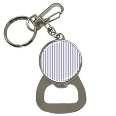 Mattress Ticking Wide Striped Pattern In Usa Flag Blue And White Bottle Opener Key Chains by PodArtist