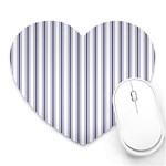 Mattress Ticking Wide Striped Pattern in USA Flag Blue and White Heart Mousepads Front