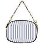 Mattress Ticking Wide Striped Pattern in USA Flag Blue and White Chain Purses (Two Sides)  Front