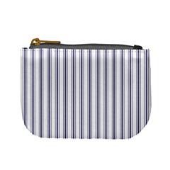 Mattress Ticking Wide Striped Pattern In Usa Flag Blue And White Mini Coin Purses by PodArtist