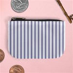 Mattress Ticking Wide Striped Pattern in USA Flag Blue and White Mini Coin Purses Front