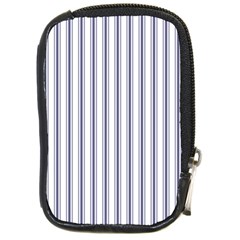 Mattress Ticking Wide Striped Pattern In Usa Flag Blue And White Compact Camera Cases by PodArtist