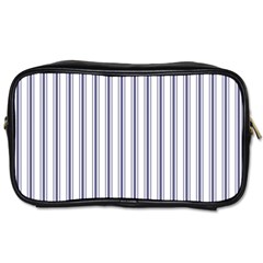 Mattress Ticking Wide Striped Pattern In Usa Flag Blue And White Toiletries Bags by PodArtist