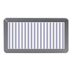 Mattress Ticking Wide Striped Pattern In Usa Flag Blue And White Memory Card Reader (mini) by PodArtist