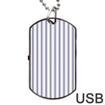 Mattress Ticking Wide Striped Pattern in USA Flag Blue and White Dog Tag USB Flash (Two Sides) Front