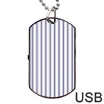 Mattress Ticking Wide Striped Pattern in USA Flag Blue and White Dog Tag USB Flash (Two Sides) Back