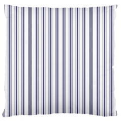 Mattress Ticking Wide Striped Pattern In Usa Flag Blue And White Large Cushion Case (one Side) by PodArtist