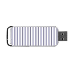 Mattress Ticking Wide Striped Pattern In Usa Flag Blue And White Portable Usb Flash (one Side) by PodArtist