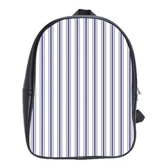 Mattress Ticking Wide Striped Pattern In Usa Flag Blue And White School Bag (xl) by PodArtist