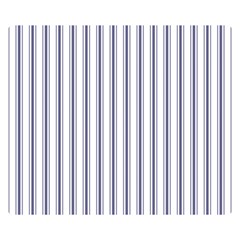 Mattress Ticking Wide Striped Pattern In Usa Flag Blue And White Double Sided Flano Blanket (small)  by PodArtist