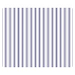 Mattress Ticking Wide Striped Pattern in USA Flag Blue and White Double Sided Flano Blanket (Small)  50 x40  Blanket Front