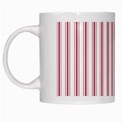 Mattress Ticking Wide Striped Pattern In Usa Flag Red And White White Mugs by PodArtist