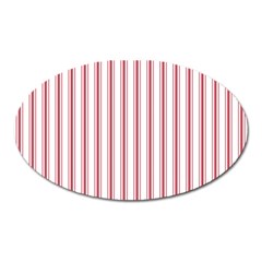 Mattress Ticking Wide Striped Pattern In Usa Flag Red And White Oval Magnet by PodArtist