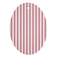 Mattress Ticking Wide Striped Pattern In Usa Flag Red And White Oval Ornament (two Sides) by PodArtist