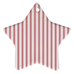 Mattress Ticking Wide Striped Pattern In Usa Flag Red And White Star Ornament (two Sides) by PodArtist