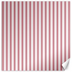 Mattress Ticking Wide Striped Pattern In Usa Flag Red And White Canvas 16  X 16   by PodArtist