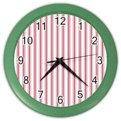 Mattress Ticking Wide Striped Pattern In Usa Flag Red And White Color Wall Clocks by PodArtist