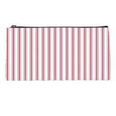 Mattress Ticking Wide Striped Pattern In Usa Flag Red And White Pencil Cases by PodArtist