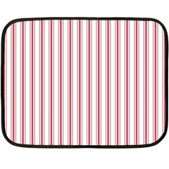 Mattress Ticking Wide Striped Pattern In Usa Flag Red And White Double Sided Fleece Blanket (mini)  by PodArtist