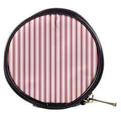 Mattress Ticking Wide Striped Pattern In Usa Flag Red And White Mini Makeup Bags by PodArtist