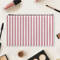 Mattress Ticking Wide Striped Pattern In Usa Flag Red And White Cosmetic Bag (large)  by PodArtist