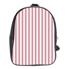 Mattress Ticking Wide Striped Pattern In Usa Flag Red And White School Bag (large) by PodArtist