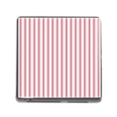 Mattress Ticking Wide Striped Pattern In Usa Flag Red And White Memory Card Reader (square) by PodArtist