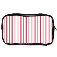 Mattress Ticking Wide Striped Pattern In Usa Flag Red And White Toiletries Bags 2-side by PodArtist