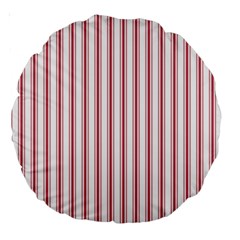 Mattress Ticking Wide Striped Pattern In Usa Flag Red And White Large 18  Premium Round Cushions by PodArtist