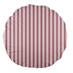 Mattress Ticking Wide Striped Pattern in USA Flag Red and White Large 18  Premium Round Cushions Front