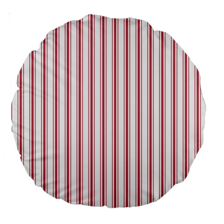 Mattress Ticking Wide Striped Pattern in USA Flag Red and White Large 18  Premium Round Cushions