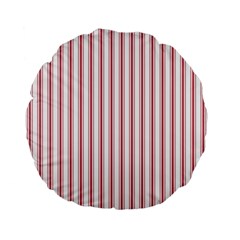 Mattress Ticking Wide Striped Pattern In Usa Flag Red And White Standard 15  Premium Flano Round Cushions by PodArtist