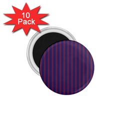 Mattress Ticking Wide Striped Pattern In Usa Flag Blue And Red 1 75  Magnets (10 Pack)  by PodArtist