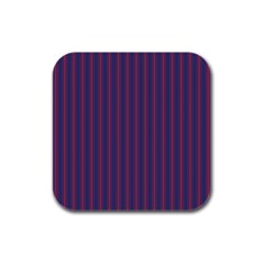 Mattress Ticking Wide Striped Pattern In Usa Flag Blue And Red Rubber Square Coaster (4 Pack)  by PodArtist