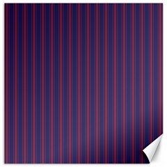 Mattress Ticking Wide Striped Pattern In Usa Flag Blue And Red Canvas 12  X 12   by PodArtist