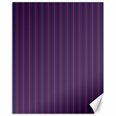 Mattress Ticking Wide Striped Pattern In Usa Flag Blue And Red Canvas 16  X 20   by PodArtist