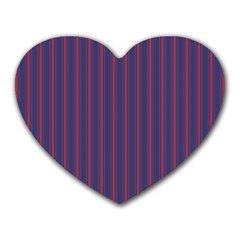 Mattress Ticking Wide Striped Pattern In Usa Flag Blue And Red Heart Mousepads by PodArtist