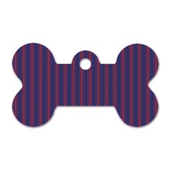 Mattress Ticking Wide Striped Pattern In Usa Flag Blue And Red Dog Tag Bone (two Sides) by PodArtist