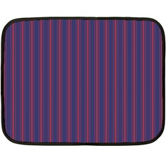 Mattress Ticking Wide Striped Pattern In Usa Flag Blue And Red Fleece Blanket (mini) by PodArtist