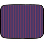 Mattress Ticking Wide Striped Pattern in USA Flag Blue and Red Double Sided Fleece Blanket (Mini)  35 x27  Blanket Front