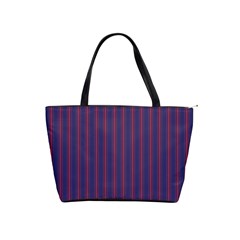 Mattress Ticking Wide Striped Pattern In Usa Flag Blue And Red Shoulder Handbags by PodArtist